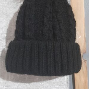 Velvet Black Knit Hat